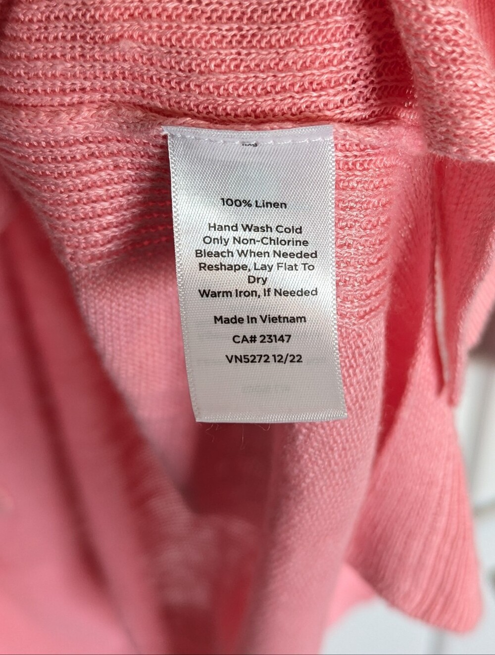Talbot's Linen V-Neck Girlfriend Cardigan NWT - Pink sz M - Picture 7 of 8